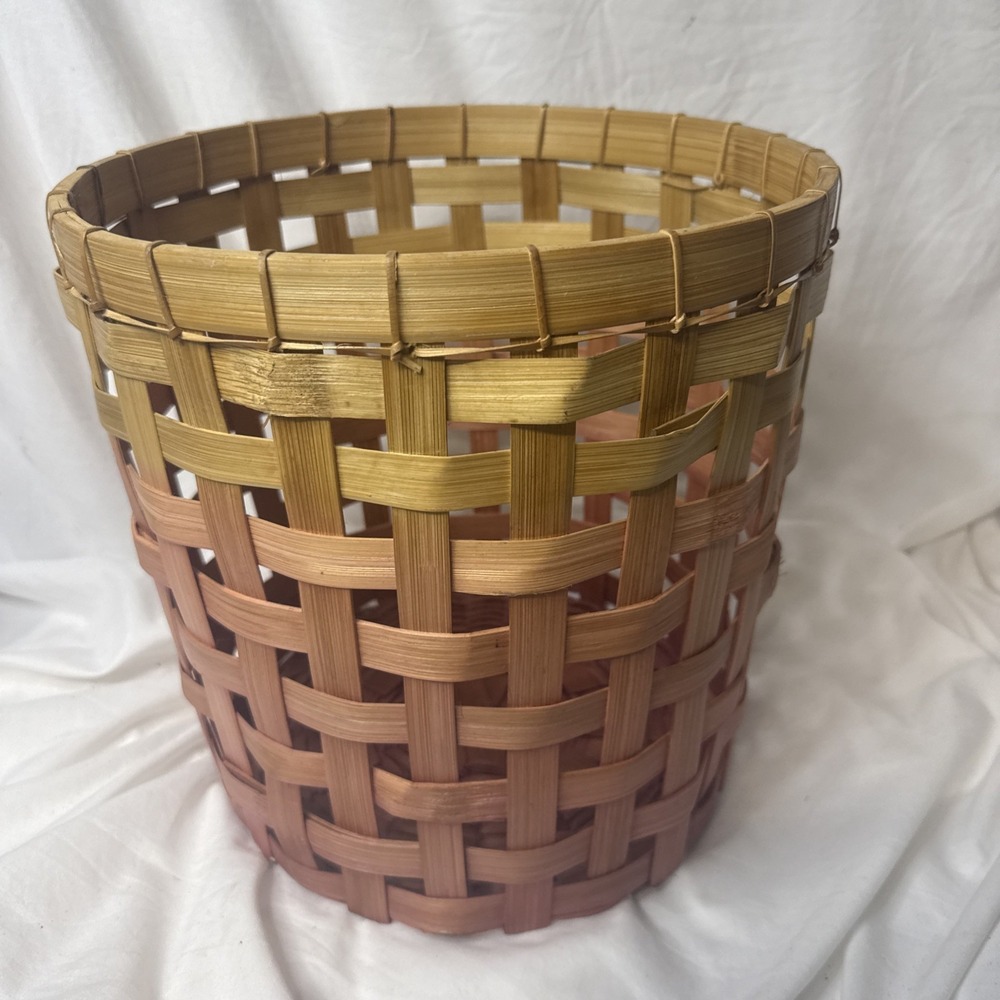 Bamboo Woven Waste Gradient Basket Trash Planter Umbrella Bath Storage Large 13" - Picture 9 of 11
